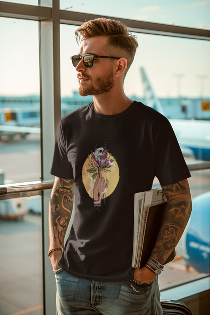 Skull on Flower Unisex T shirt